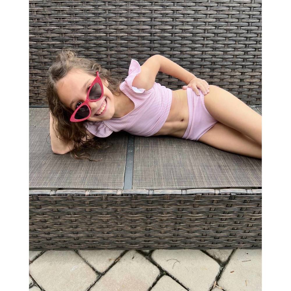 NEW DEAR GEORGIE kids girls bikini bather 2 piece set in candy stripe